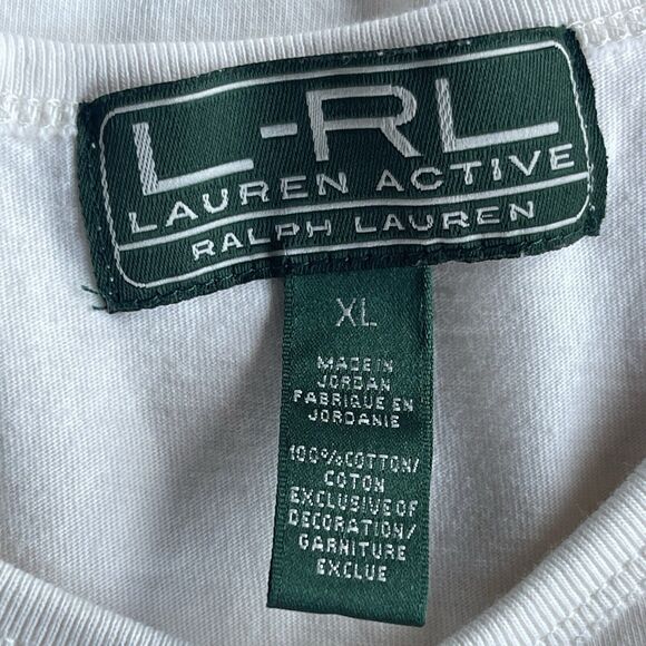 LRL Lauren Ralph Lauren Active Shirt Women Medium (tagged XL) Embroidered Crest - Picture 4 of 11